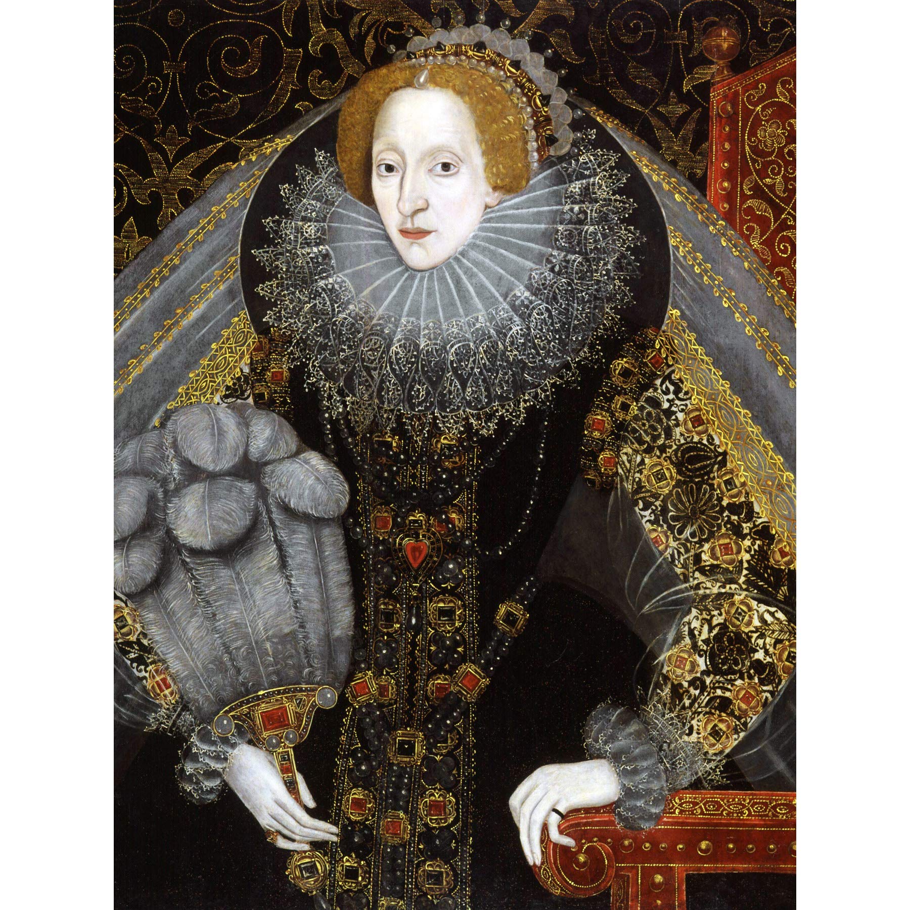 Queen Elizabeth I England Portrait Painting Royal Historic Large Wall Art Print Canvas Premium Mural