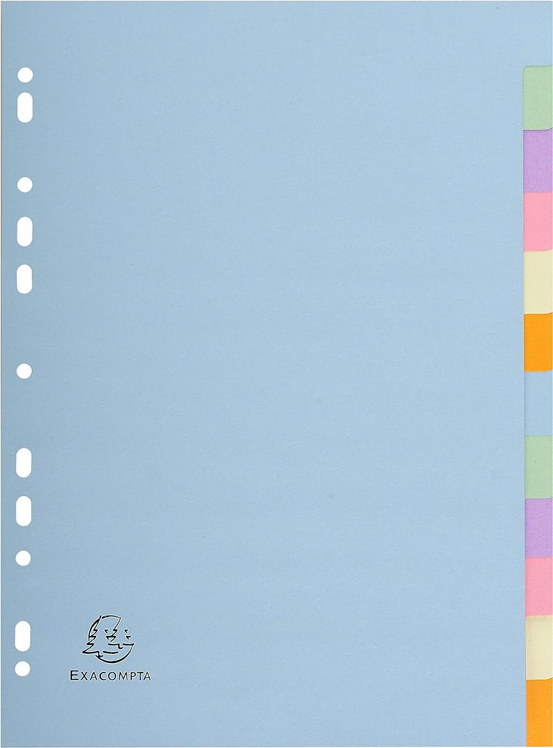Exacompta 1612E Forever Collection 12-Part Plain Dividers A4 170gsm Recycled