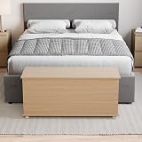 Vida Designs Leon Wooden Pouf Storage Box with Lift Lid Pine Wood view 3