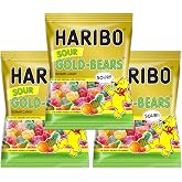 Haribo Sour Gold-Bears Gummi Candy Set of 3 3.6 oz bags