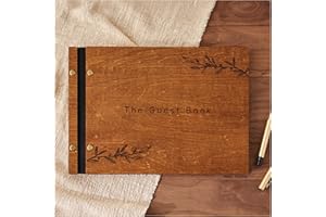 Aspen Studio Wedding Guest Book for Wedding and Memorial Occasions by AspenStudio with Wood Cover Signing Book for Wedding, Memory Guest Book
