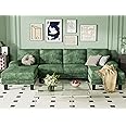 YESHOMY Convertible Sectional Sofa Couch with Soft Modern Cotton Chenille Fabric for Living Room, Oversized Seats with Comfortable Backrest, Green