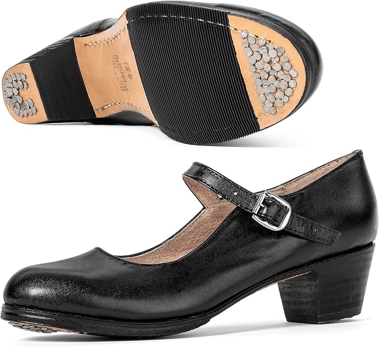 Colonial 125 Women's Folklorico Flamenco Dance Shoes with Nails, 1.5