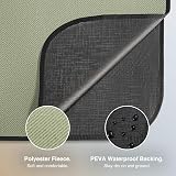 VonShef Picnic Blanket Green Herringbone 180x147cm Waterproof Backing view 5