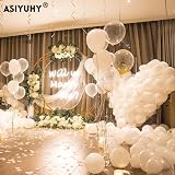 ASIYUHY White Balloons 100 Pack 12 Inch Latex with 2 Ribbon Rolls view 7
