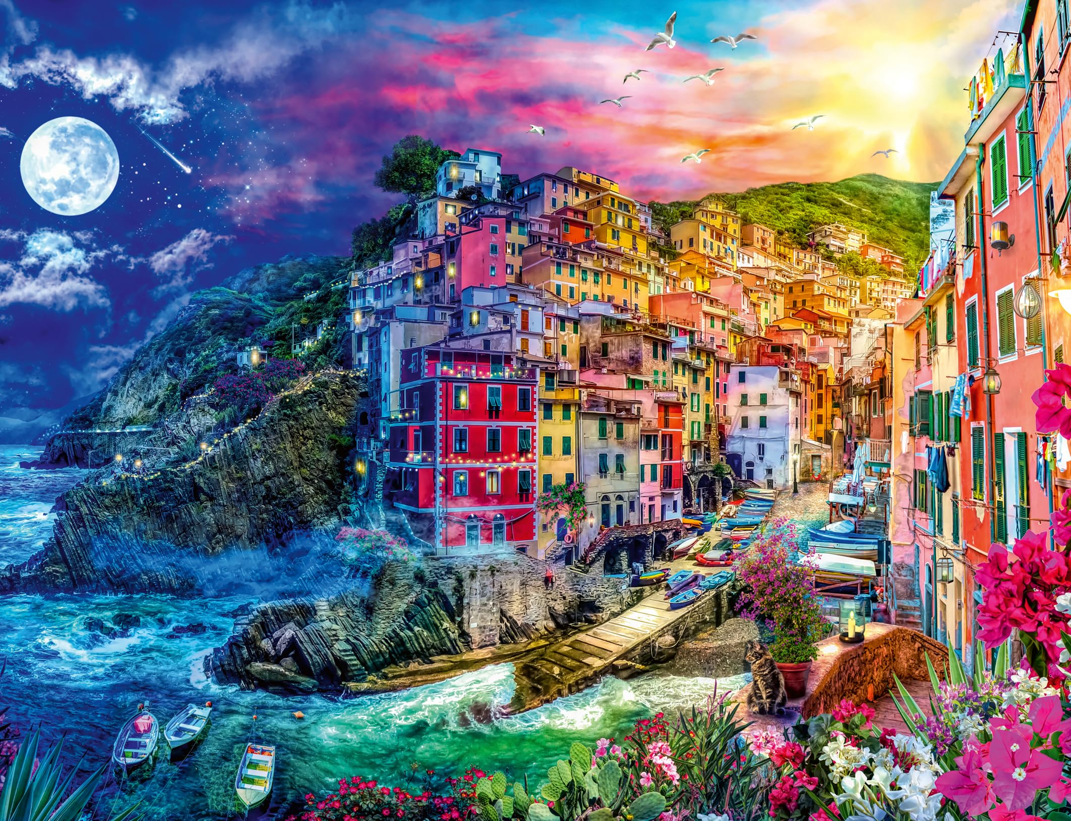 Ravensburger Colourful Cinque Terre Italy 2000 Piece Jigsaw Puzzles for Adults and Kids Age 12 Years Up