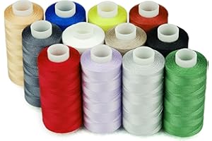 Simthread 12 Multi Colors 100% Cotton Sewing Thread 50s/3 Thread for Quilting etc - 550 Yards Each 12C02