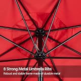 Yaheetech Garden Parasol Umbrella 2.7M Patio Crank Tilt 8 Ribs Red view 4