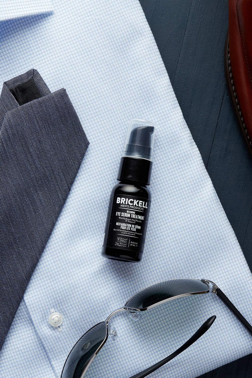 Brickell Men's Restoring Eye Serum Treatment for Men, Natural and Organic Eye Serum to Firm Wrinkles, Reduce Dark Circles, and Promote Youthful Skin, 0.65 Ounce, Unscented: Beauty