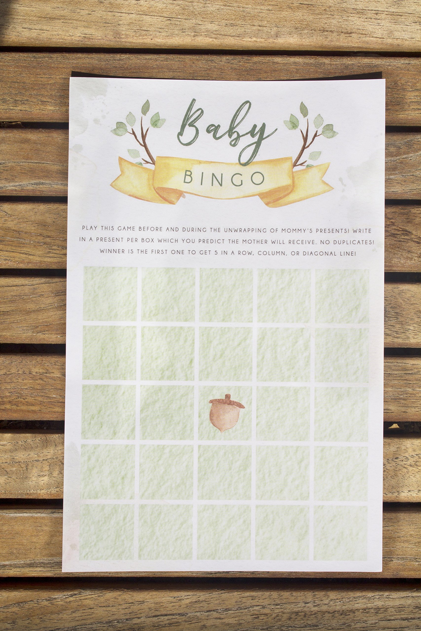Lovely Celebrations Woodland Themed Baby Shower Games Pack Bingo