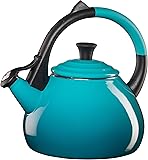 Le Creuset Enameled Steel 1.6 Quart Oolong Tea Kettle, Caribbean
