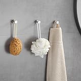 bgl Brushed Nickel Towel Hooks Set of 5 Brass Wall Hooks Self-Adhesive or Screws view 2