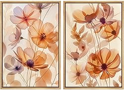 MUDECOR Framed Canvas Print Wall Art Orange Purple