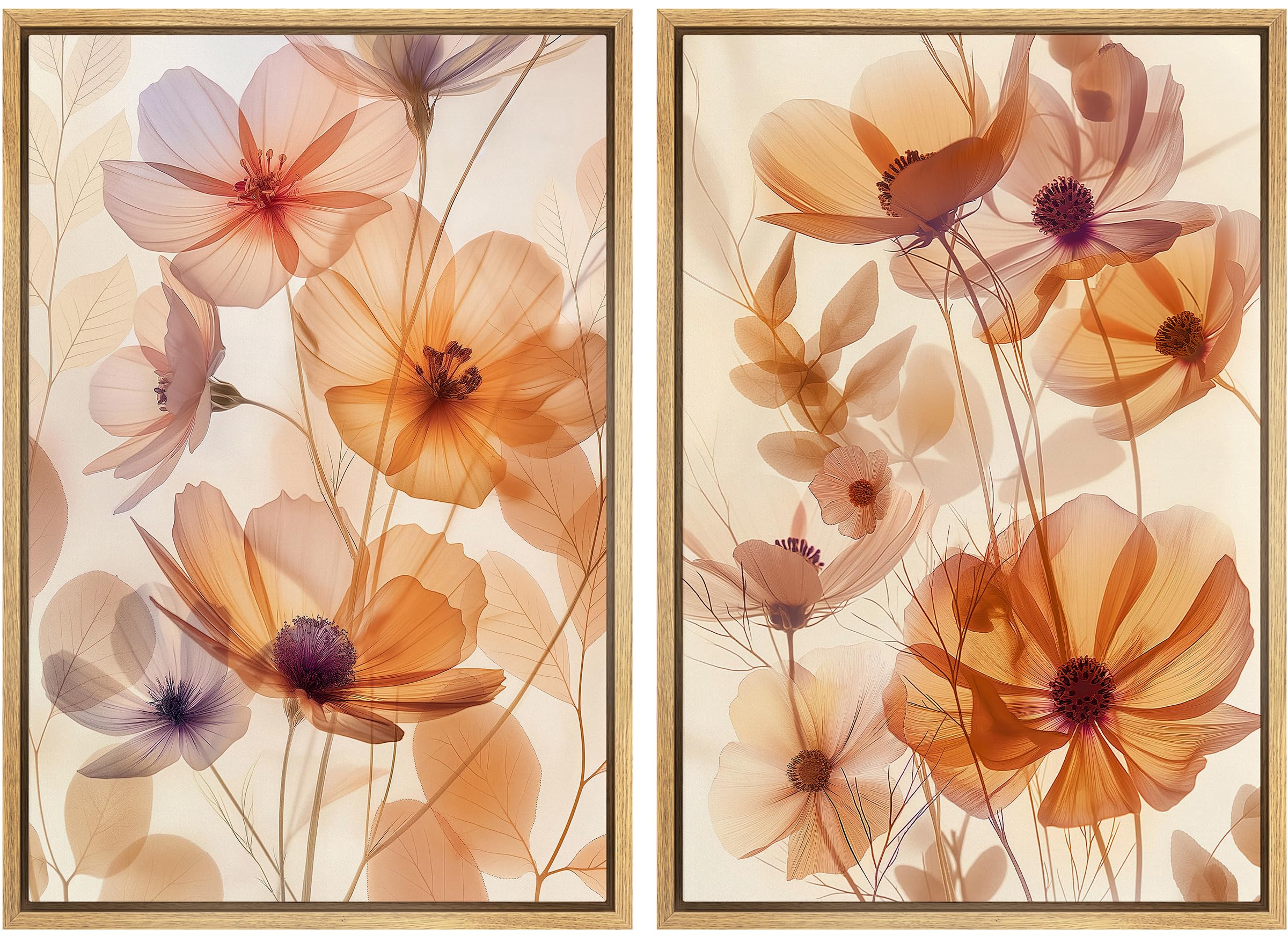 MUDECOR Framed Canvas Print Wall Art Orange Purple