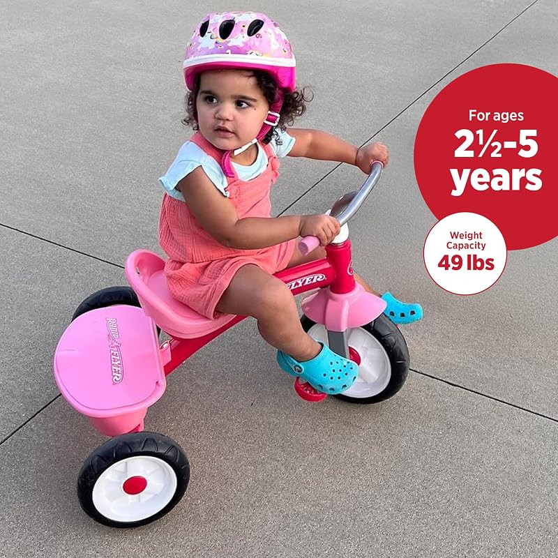 Triciclo Rosa, Triciclo para niños pequeños al Aire Libre, de 2 ½ a 5 años (Exclusivo de Amazon)