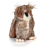 The Petting Zoo Great Horned Owl Stuffed Animal Plushie, Wild Onez, 9 in | Great Horned Owl Realistic Wildlife Animals by Zoologee. Great Toys for Girls and Boys. Plush Gifts for Kids