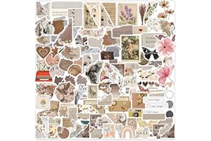 GIOGYEBIT 120Pcs Vintage Stickers, Waterproof Scrapbook Aesthetic Sticker for Daily Planner, Water Bottles, Handbook Junk Diary Stickers, Adults Scrapbooking Journaling Supplies DIY Paper Crafts