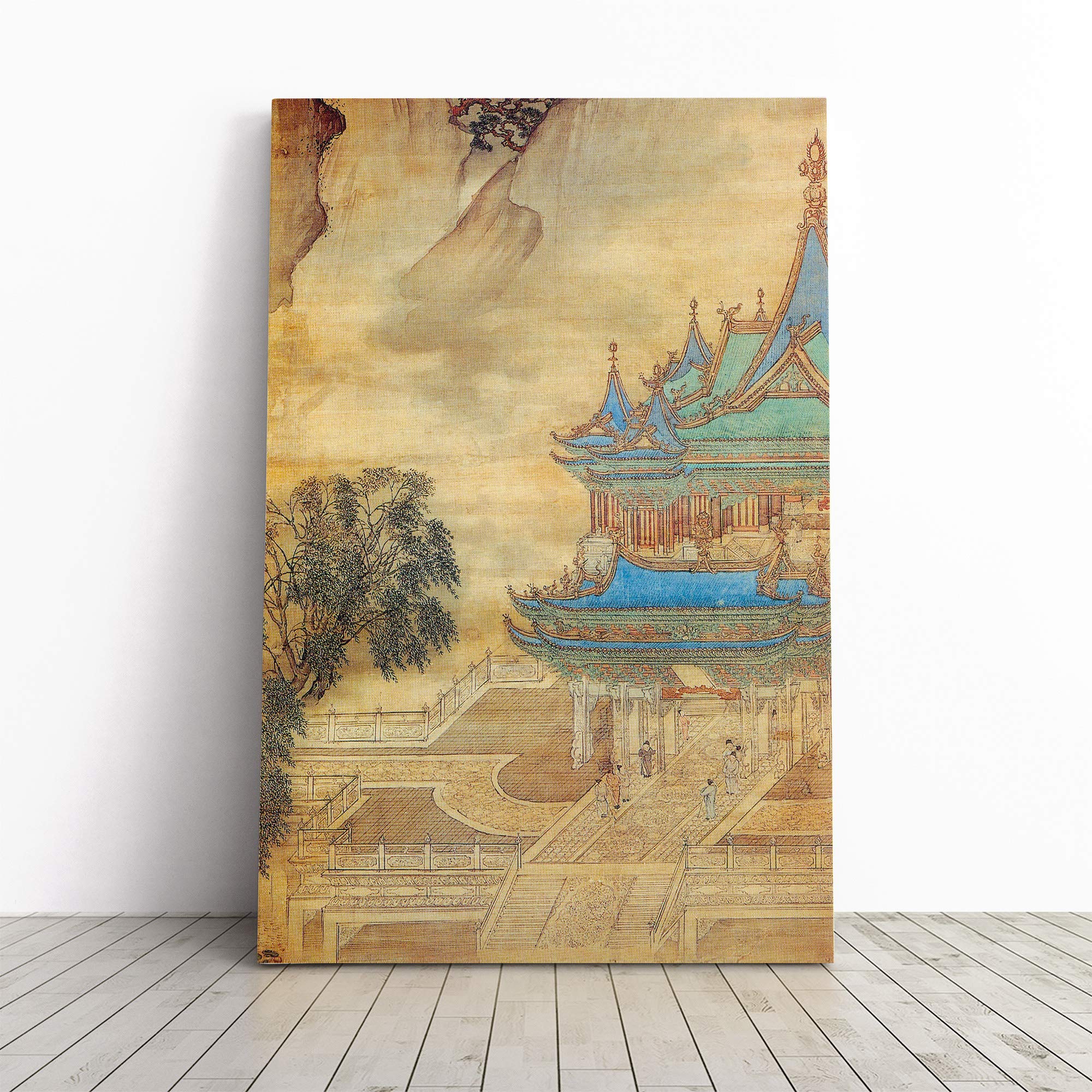 Yuan Jiang Oriental Palace Canvas Print | Gallery Wrapped 30mm Frame Wall Art | 20x14 inches | Ready to Hang | Modern Cityscape Picture | Living Room Bedroom Lounge Office