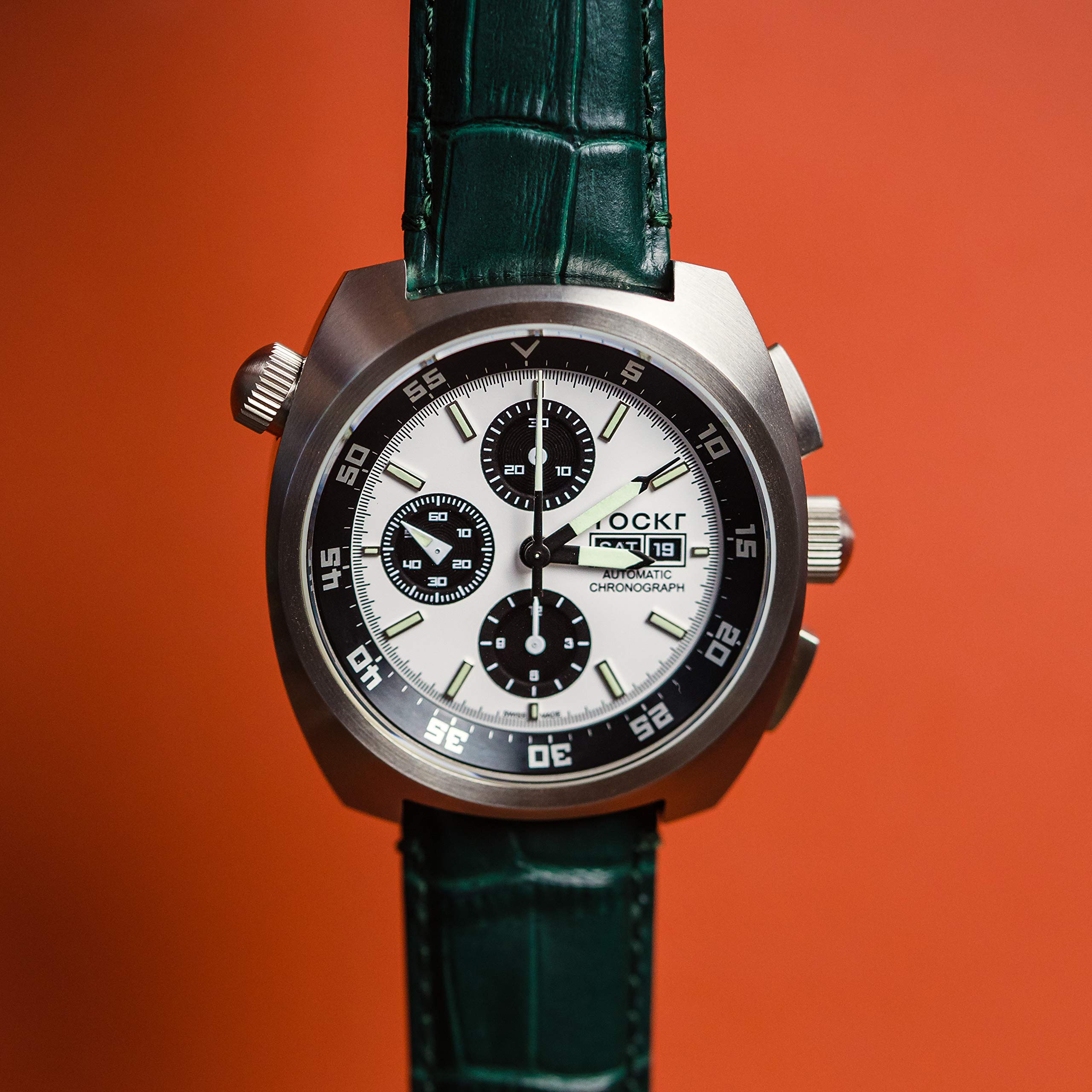 BARTON WATCH BANDS, 12mm Forest Green - Alligator Grain - Quick Release Leather Watch Bands