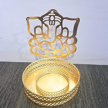 VMP Decorative Lord Ganesh Shadow Tea Light, Lamp, Holder for Diwali/Home Decor/Table Diya, PujaShadow Diwali Gift