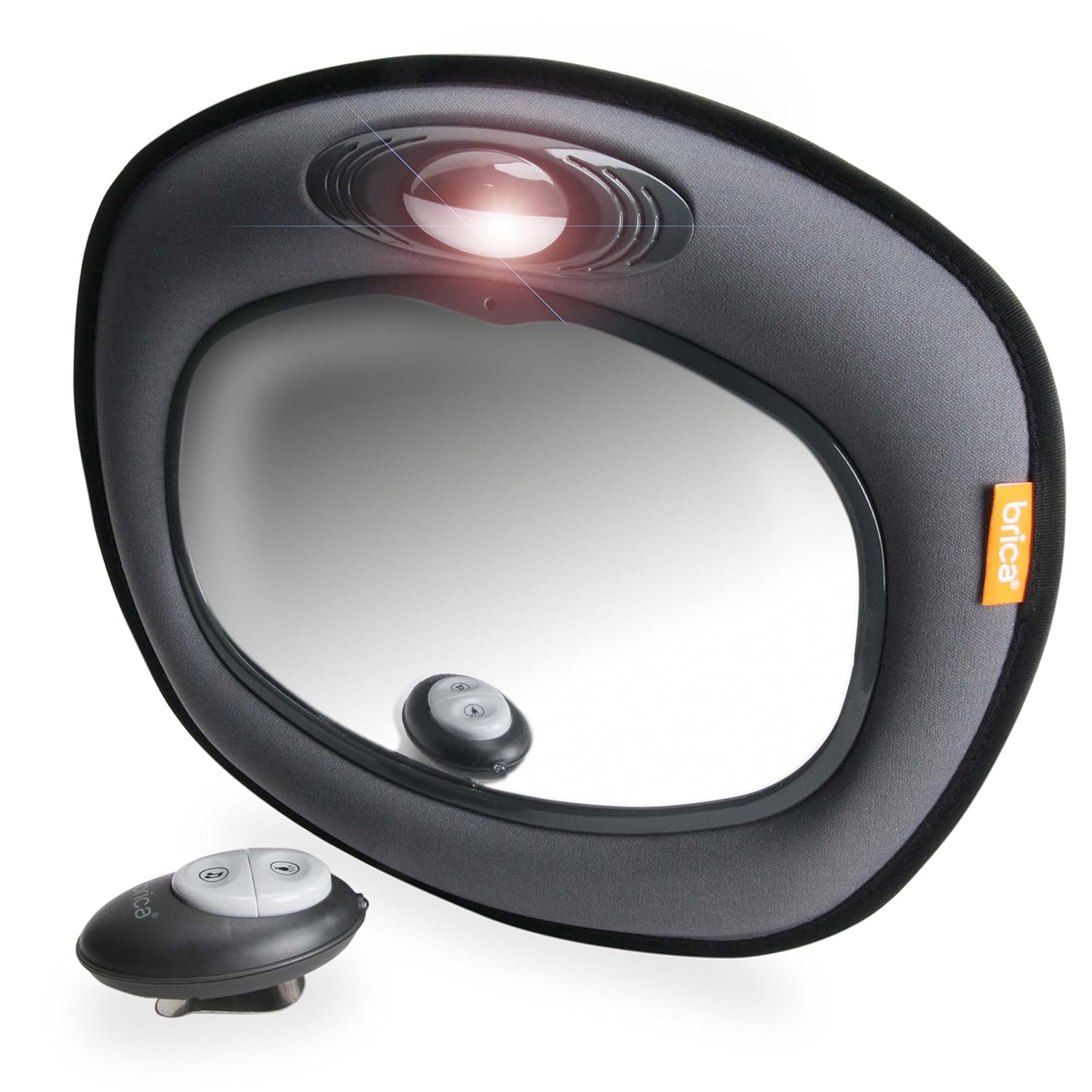 Brica Day & Night Light Musical Auto Mirror for in Car Safety Grey