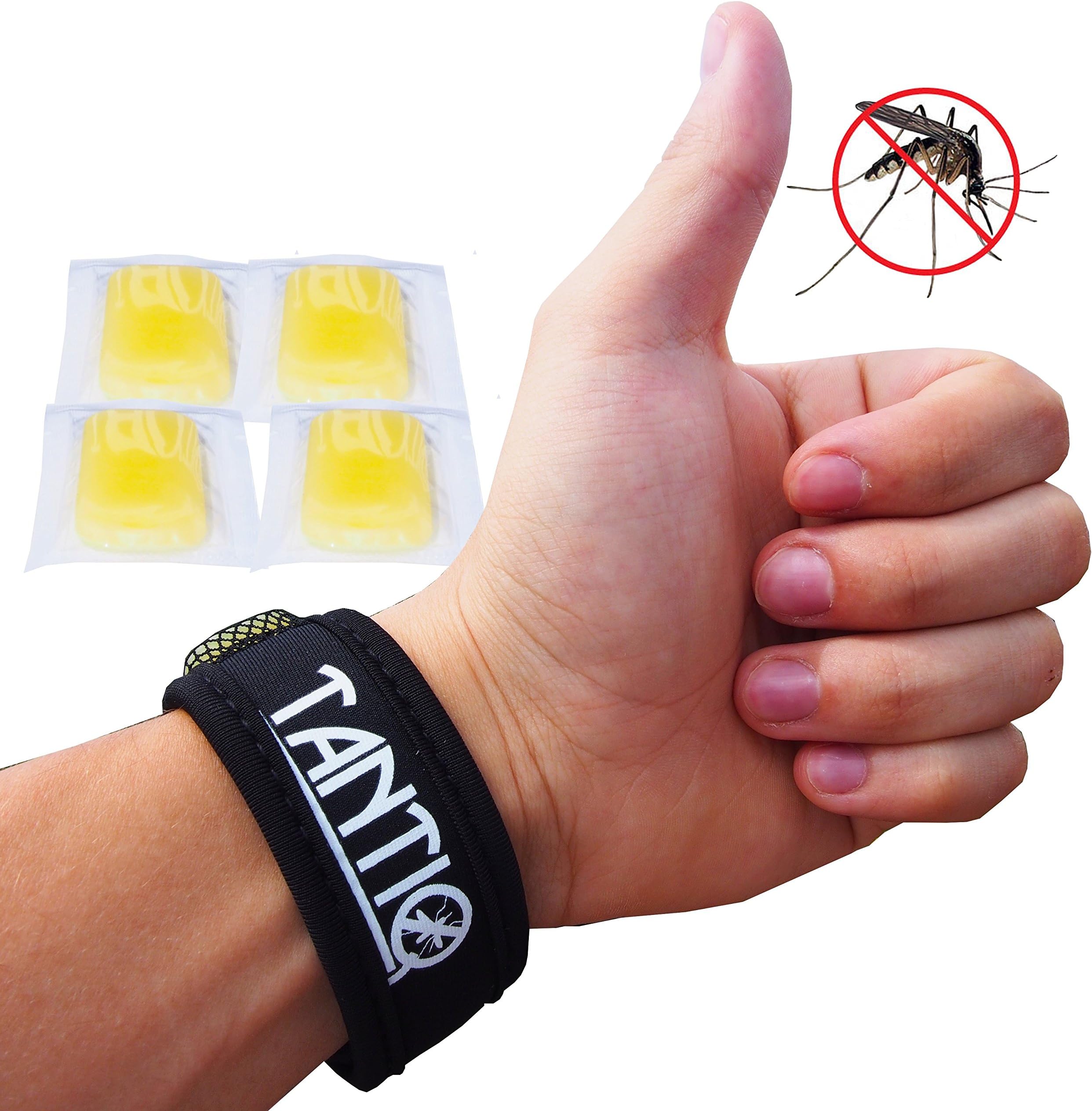 Mosquito Repellent Bracelet (4x refill) by TantiQ Safe, Natural Pest Control DEET Free