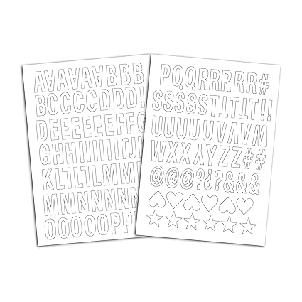 Mademoiselle Toga meg605 Enjoy Set 126 Buchstaben zum Aufbügeln Stoff weiß 15,5 x 27,5 x 0,1 cm