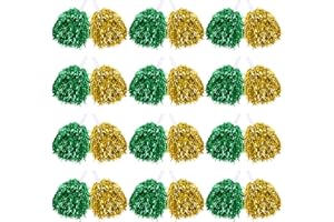 VAIPI 60 Pcs Cheerleading Pom Poms Bulk Cheer Pom Poms Sets Metallic Foil Fun Spirited Cheer Pom Poms with Plastic Handles, Cheerleader Pompoms for Kids Adults Sports Match Cheering Squad