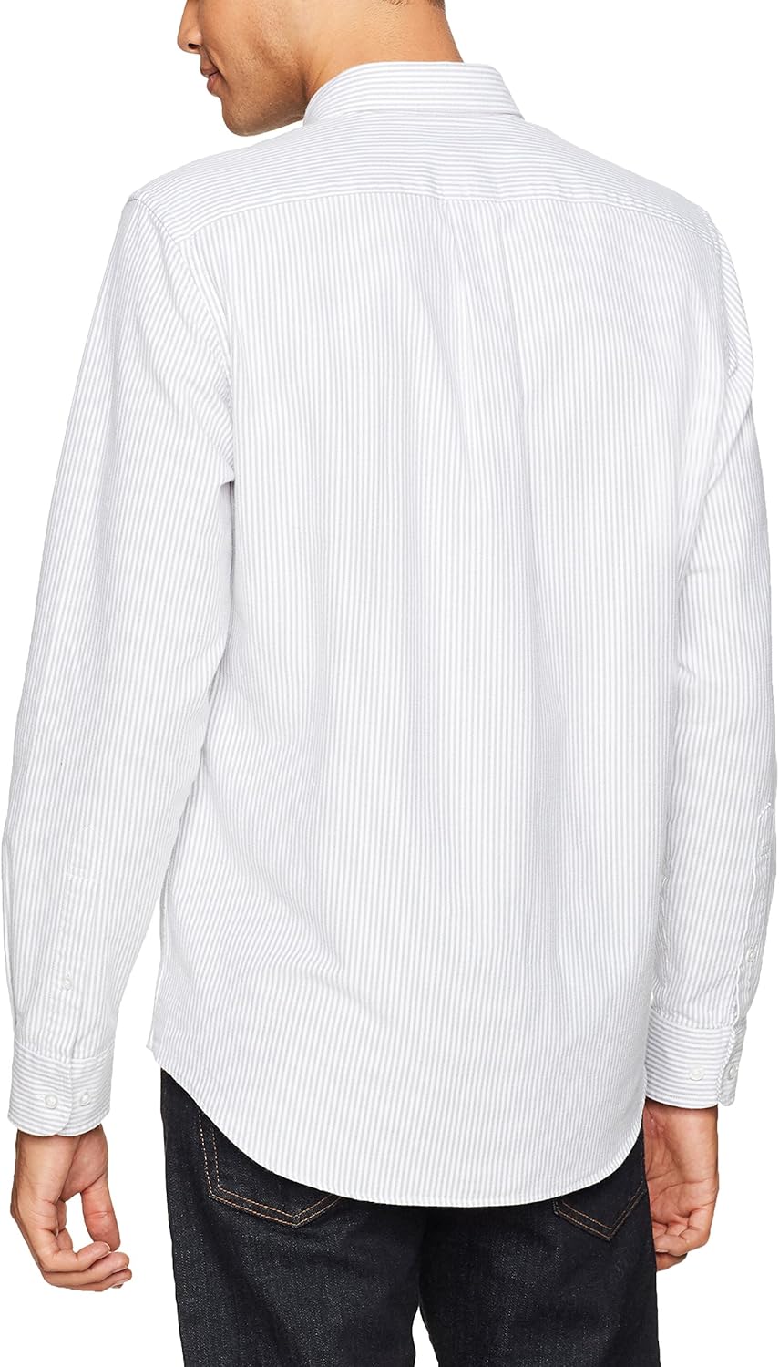  Brand - Goodthreads Men's Standard-Fit Long-Sleeve Fashion Stripe Oxford Shirt: Clothing