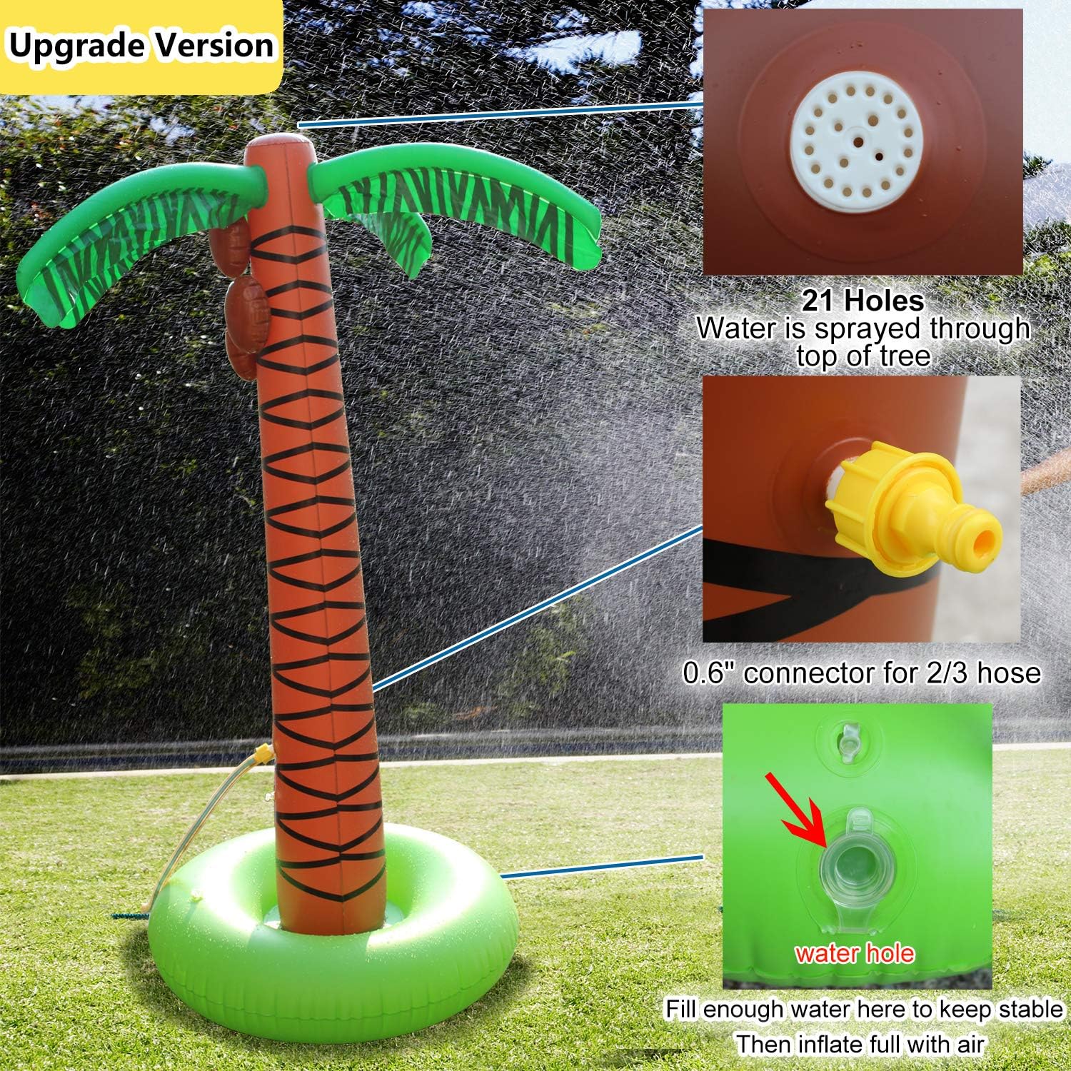 inflatable palm tree sprinkler