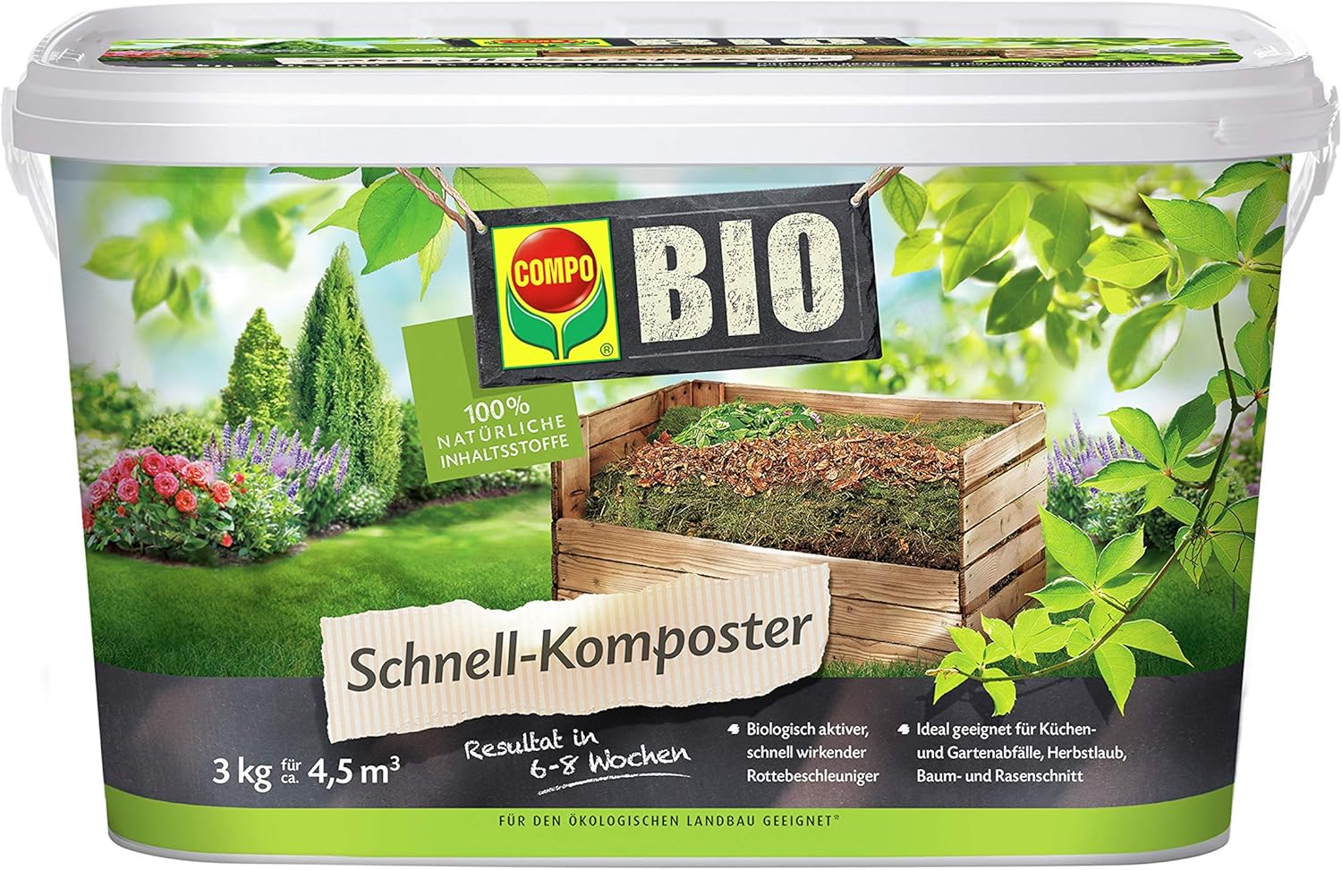 Compo BIO Schnell-Komposter, Kompostbeschleuniger, 3 kg, 4,5 m²