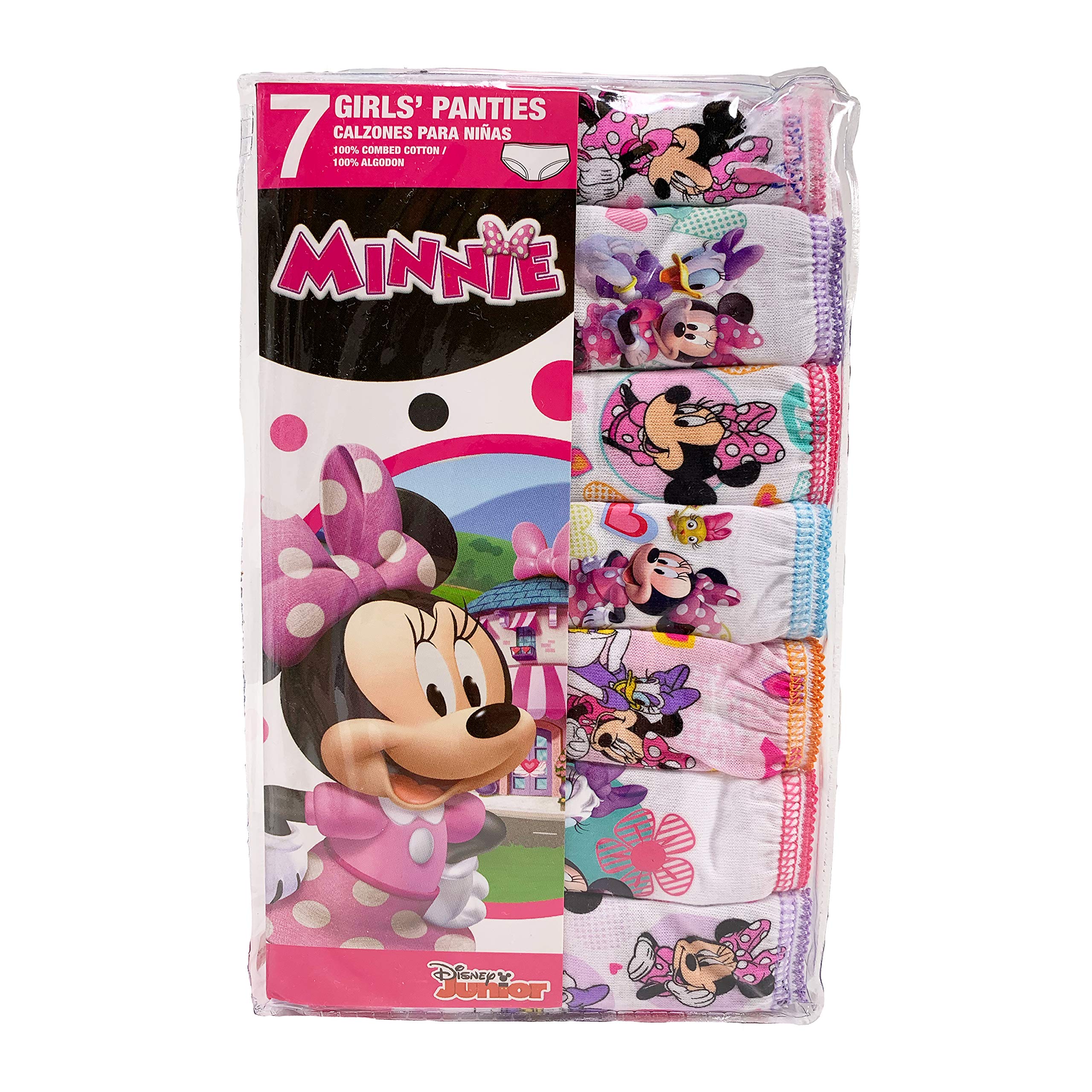 Disney girls Minnie Mouse Underwear Multipacks With Assorted Prints in Sizes 2/3t, 4t, 4, 6, 8 and 10