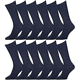 Easton Marlowe Mens Dress Socks 12 Pack Combed Cotton Classic Patterns No Seam Comfort