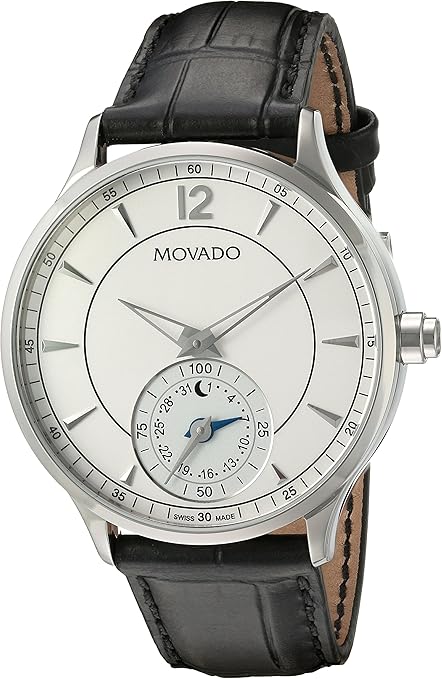 movado men's swiss made hybrid circa leather strap smartwatch