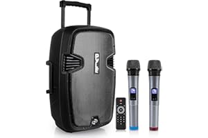 Pyle PA Speaker - 1600W Active Powered Bluetooth Portable Speaker, 15" Subwoofer, Powerful Sound with Smart Design, Perfect f