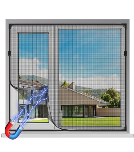 Mesh Windows Window Screen Mesh Magnetic Window Screen Adjustable DIY Window Net ...