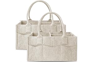 Cute Castle 2 Pack Diaper Caddy Organizer - Portable Baby Caddy Organizer with Handle, Nursery Storage Bin and Car Organizer 