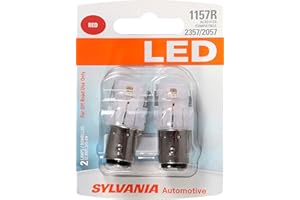 SYLVANIA - 1157 LED Red Mini Bulb - Bright LED Bulb, Ideal for Stop and Tail Lights (Contains 2 Bulbs)