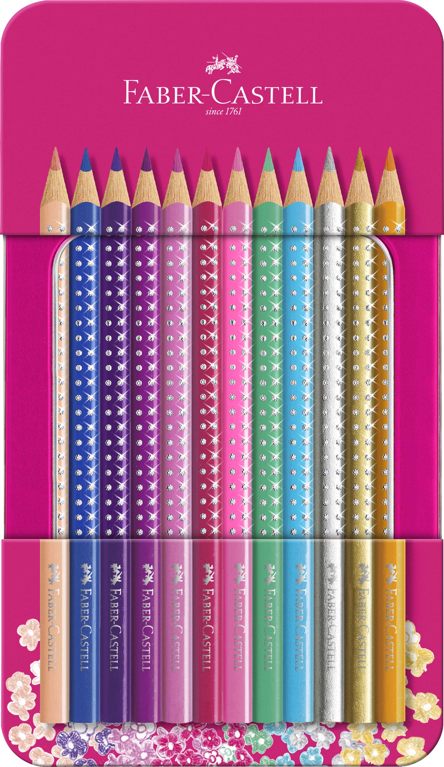 Faber-Castell Sparkle Colour Pencils - Tin of 12