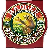 Badger - Sore Muscle Rub, Cayenne Pepper and Ginger, Organic Sore Muscle Rub, Warming Balm, Muscle Relief Balm, Warming Muscl