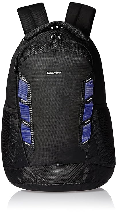 Gear Business 30 ltrs Black and Royal Blue Laptop Backpack (LBPTLBLZR0110)