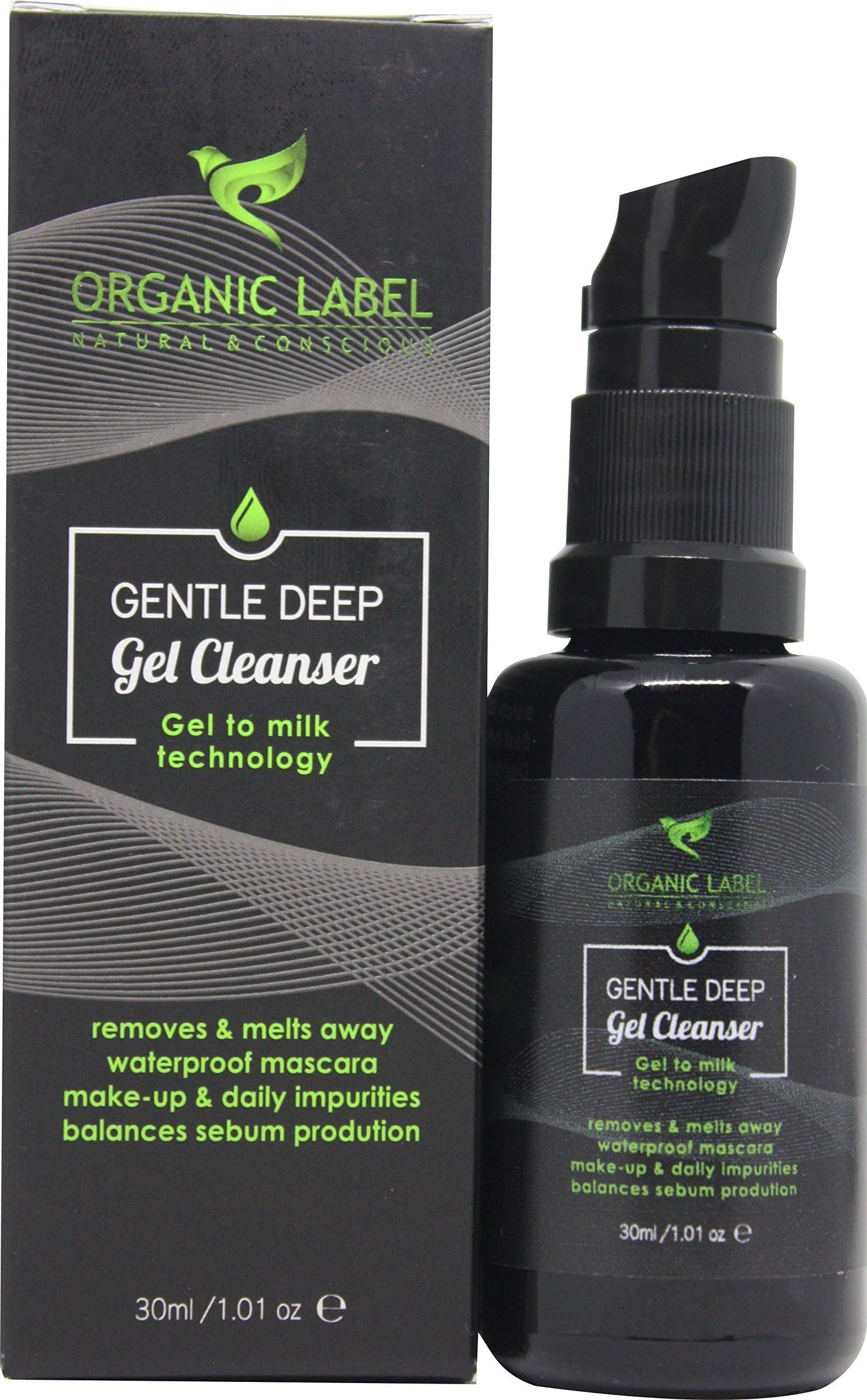 Face Cleanser Organic Gentle Deep Gel Cleanser Oleogel Cleanser Black Heads Remover Rosehip Oil, Dry Skin, Mature Skin, Vitamin E, Glycerin, Organic COSMOS Ingredients,