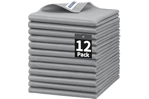 HOMERHYME Microfiber Cleaning Cloth, 12 Pack Window Glasses Cleaning Cloth, Reusable Lint-Free Streak Free Polishing Cloth Wi