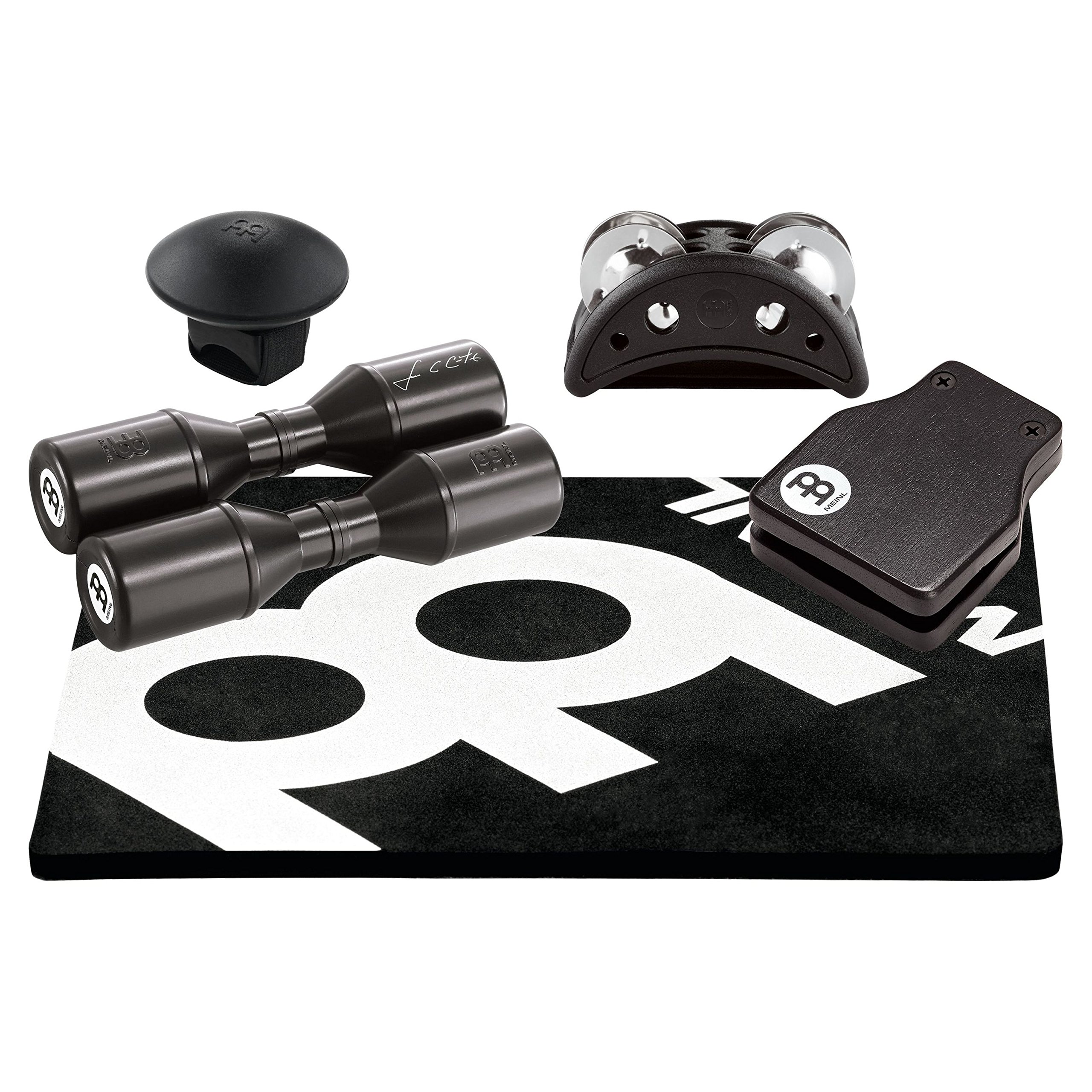 Meinl Percussion Cajon Perc Pack - 5-Piece Accessory Instrument Set for Cajons - Various Materials, Black (PP-2)