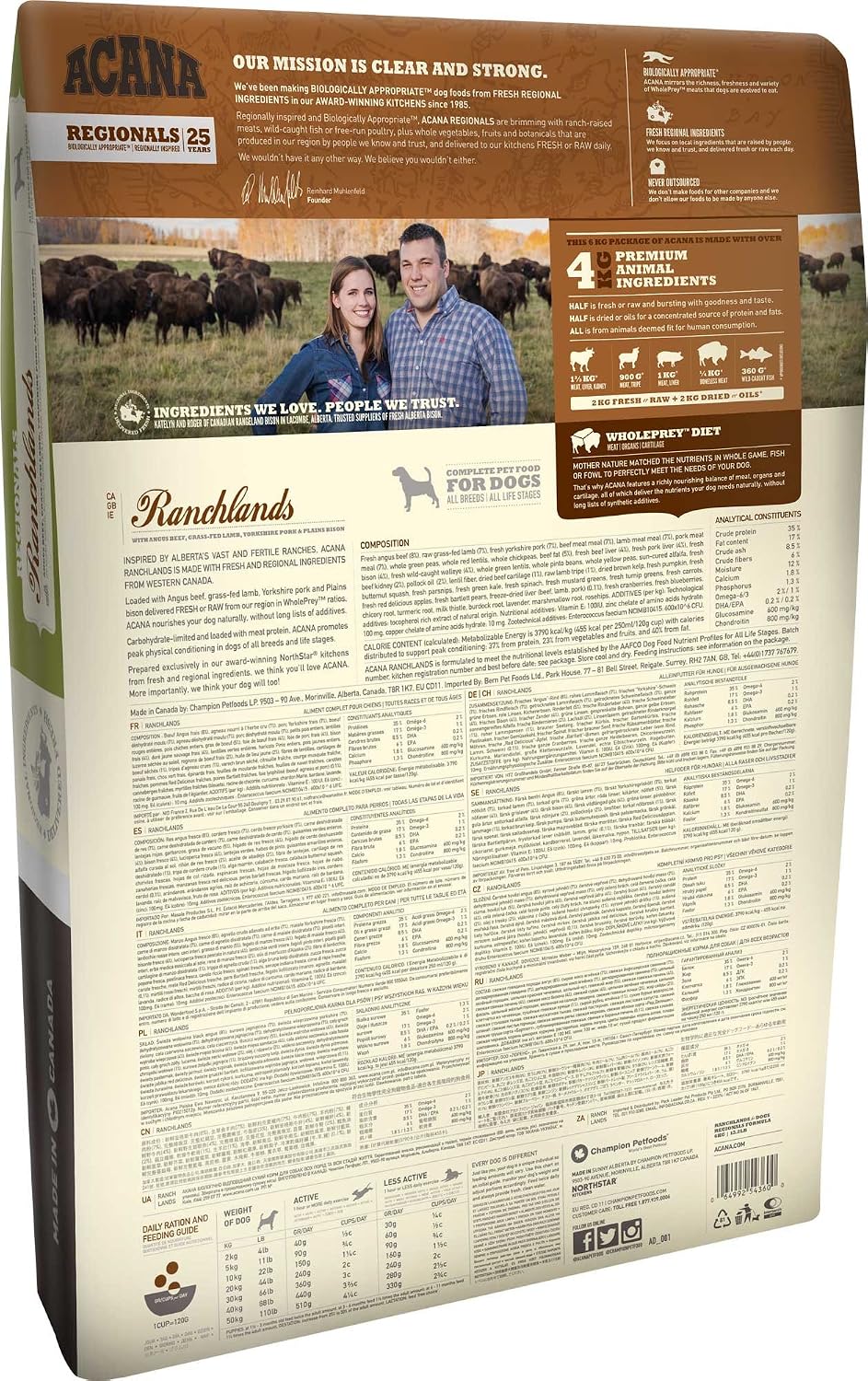 Acana Ranchland Dog Food, 11.4 kg, 1.14 kg (Pack of 1) - Image 3