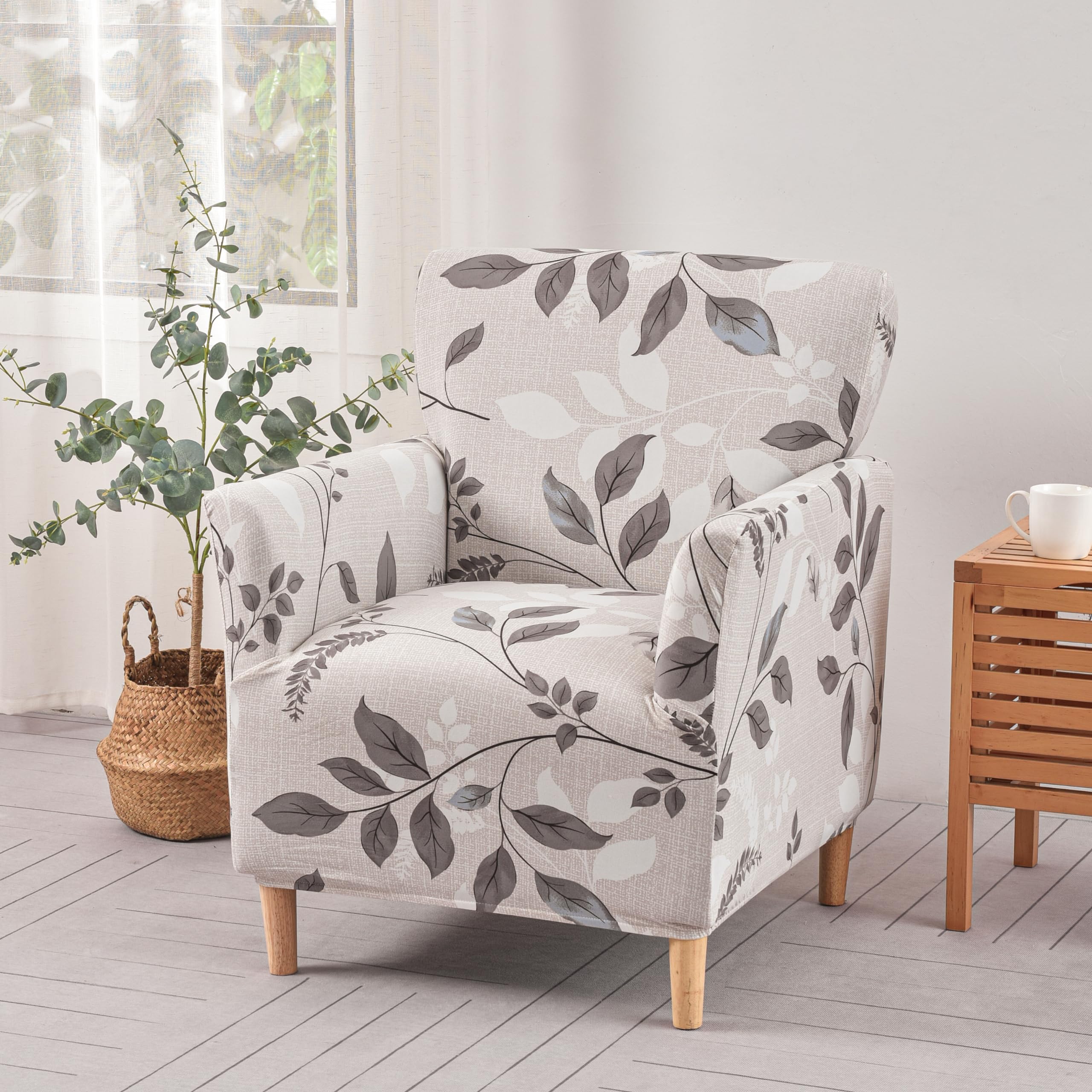 LiveGo Stretch Mid Century Modern Armchair Slipcover 1-Piece Accent
