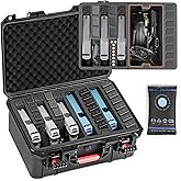 HydroCase Pistol Gun Case, Hard Waterproof TSA-Approved Gun Case, Holds Multiple Pistols and Magazines, Lockable Handgun Case with Pre-Cut Foam, Heavy-Duty Black Protective Shell