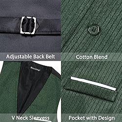 Barry.Wang Mens Emerald Green Suit Vest Striped