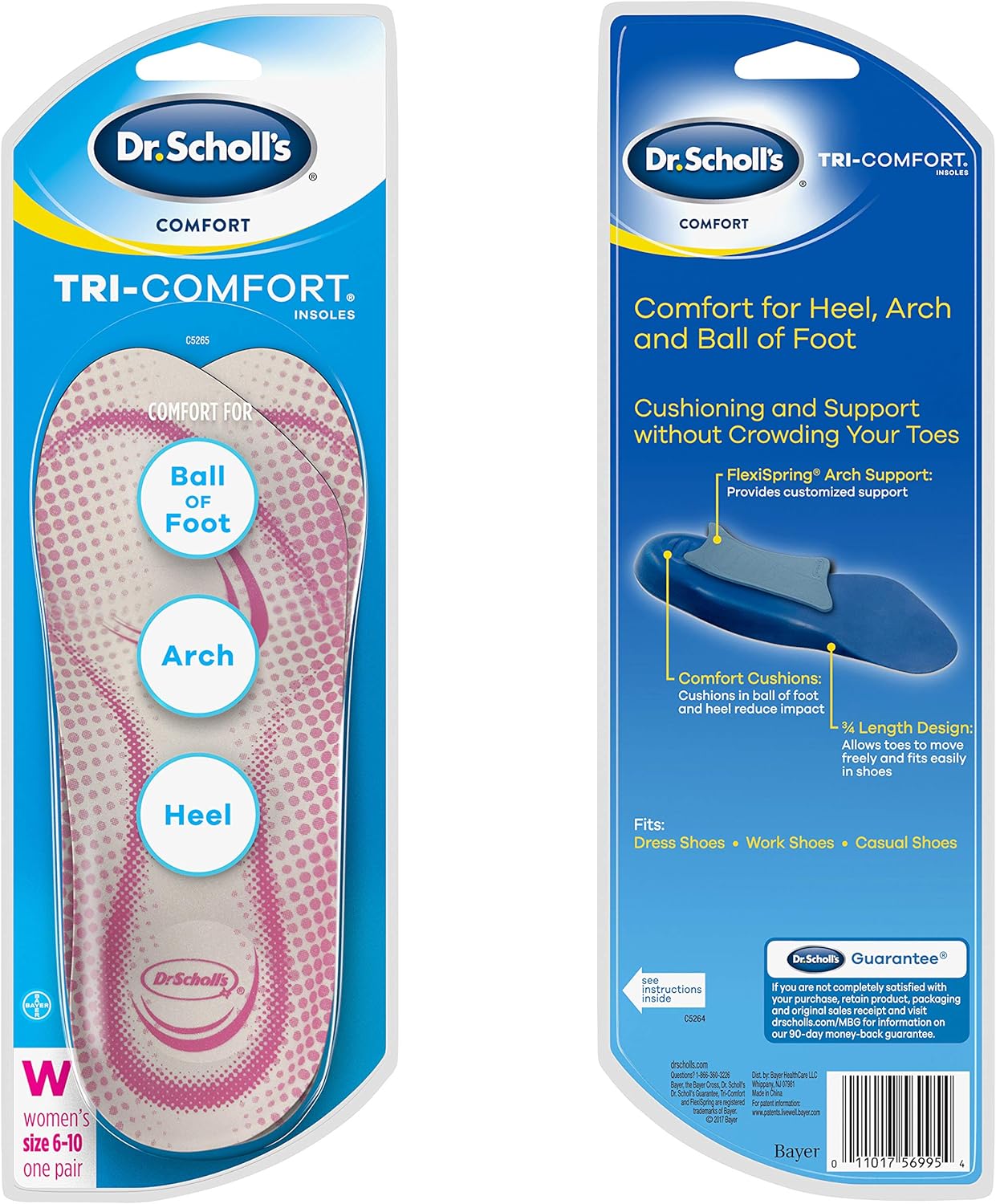 Dr. Scholl’s TRI-COMFORT Insoles // Comfort for Heel, Arch and Ball of Foot with Targeted Cushioning and Arch Support (for Women's 6-10, also available for Men's 8-12): Health & Personal Care