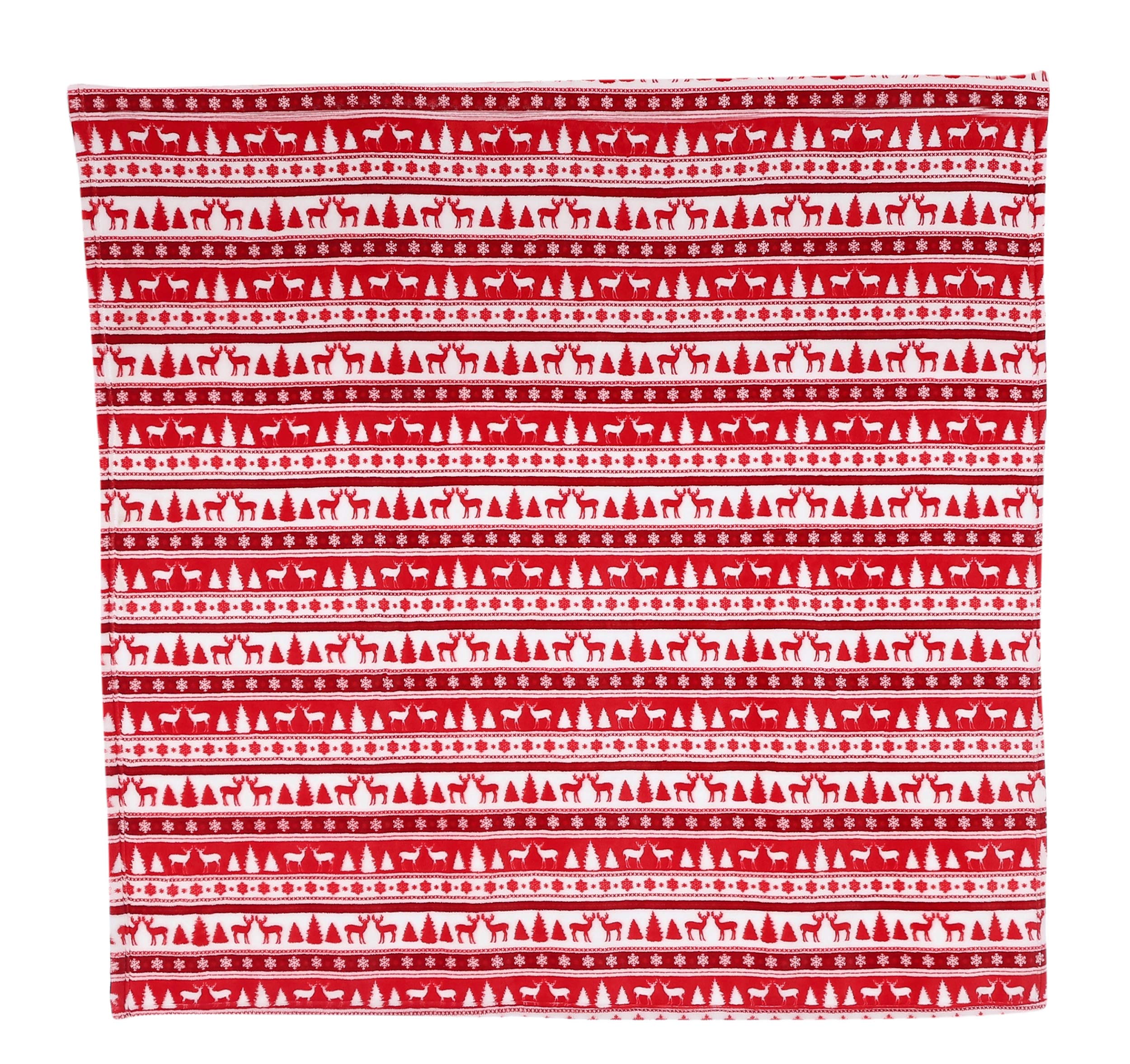 Edelman 8718861656039 Red Blanket with Christmas Decorations